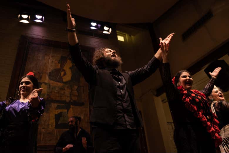 Artistas durante el show