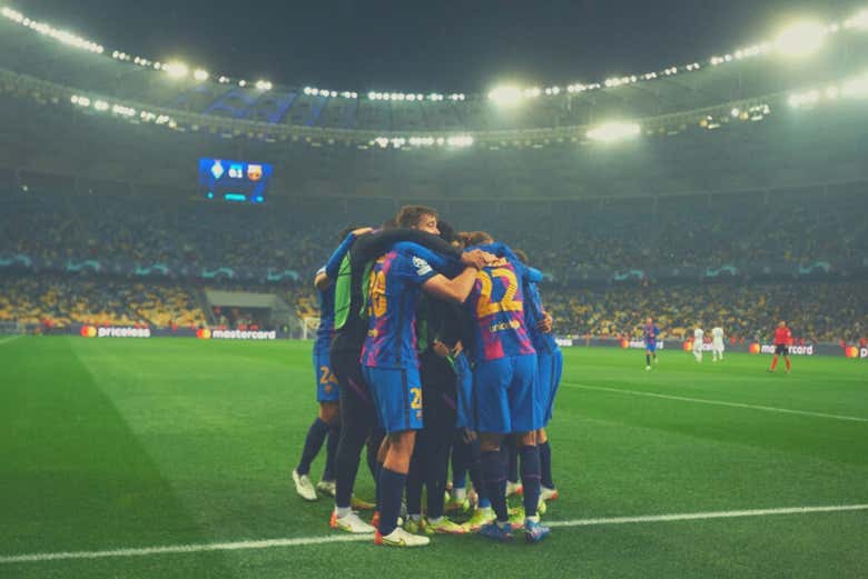 Jugadores del Barça celebrando un gol