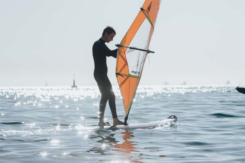 Dentro del mar practicando